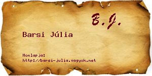 Barsi Júlia névjegykártya